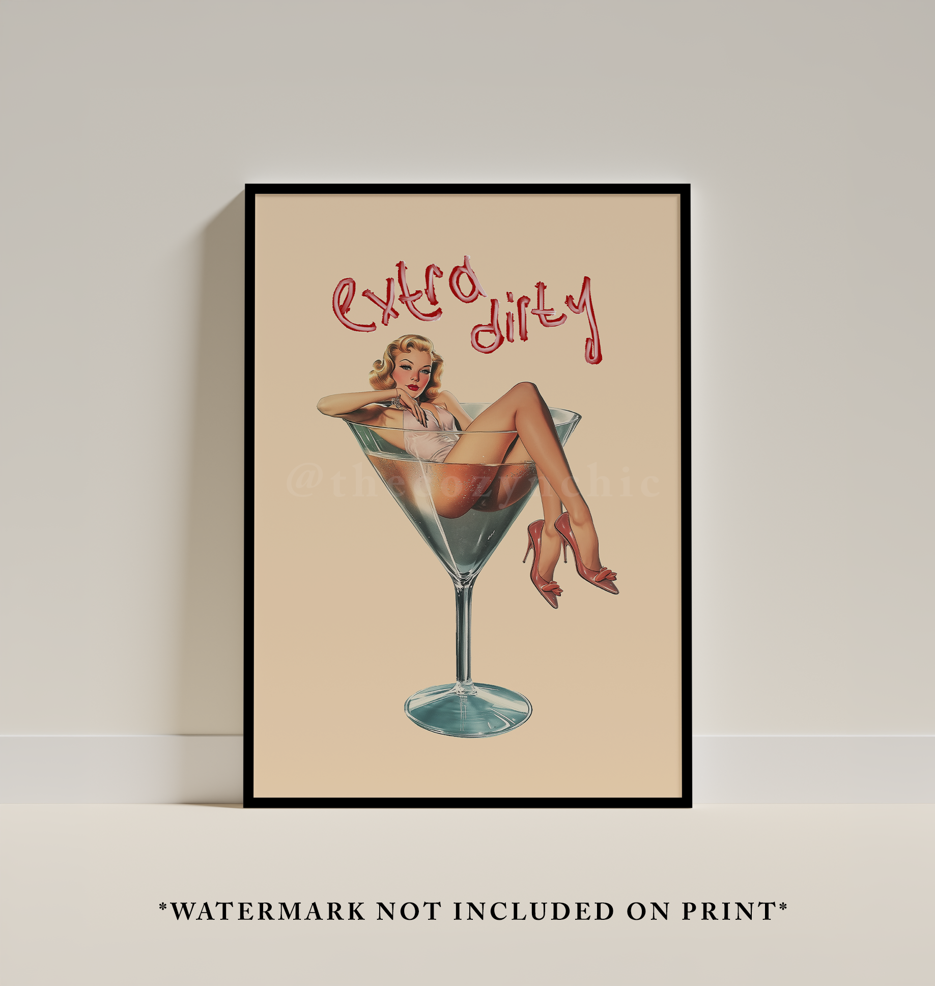 Dirty Martini Art Print: Bar Cart Decor, Cocktail Poster