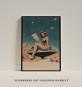 Psychedelic UFO Poster: Retro Alien Abduction Surreal Art Print