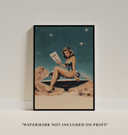 Psychedelic UFO Poster: Retro Alien Abduction Surreal Art Print