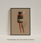 Retro Dopamine Cannabis Art Print, Surreal Collage Decor