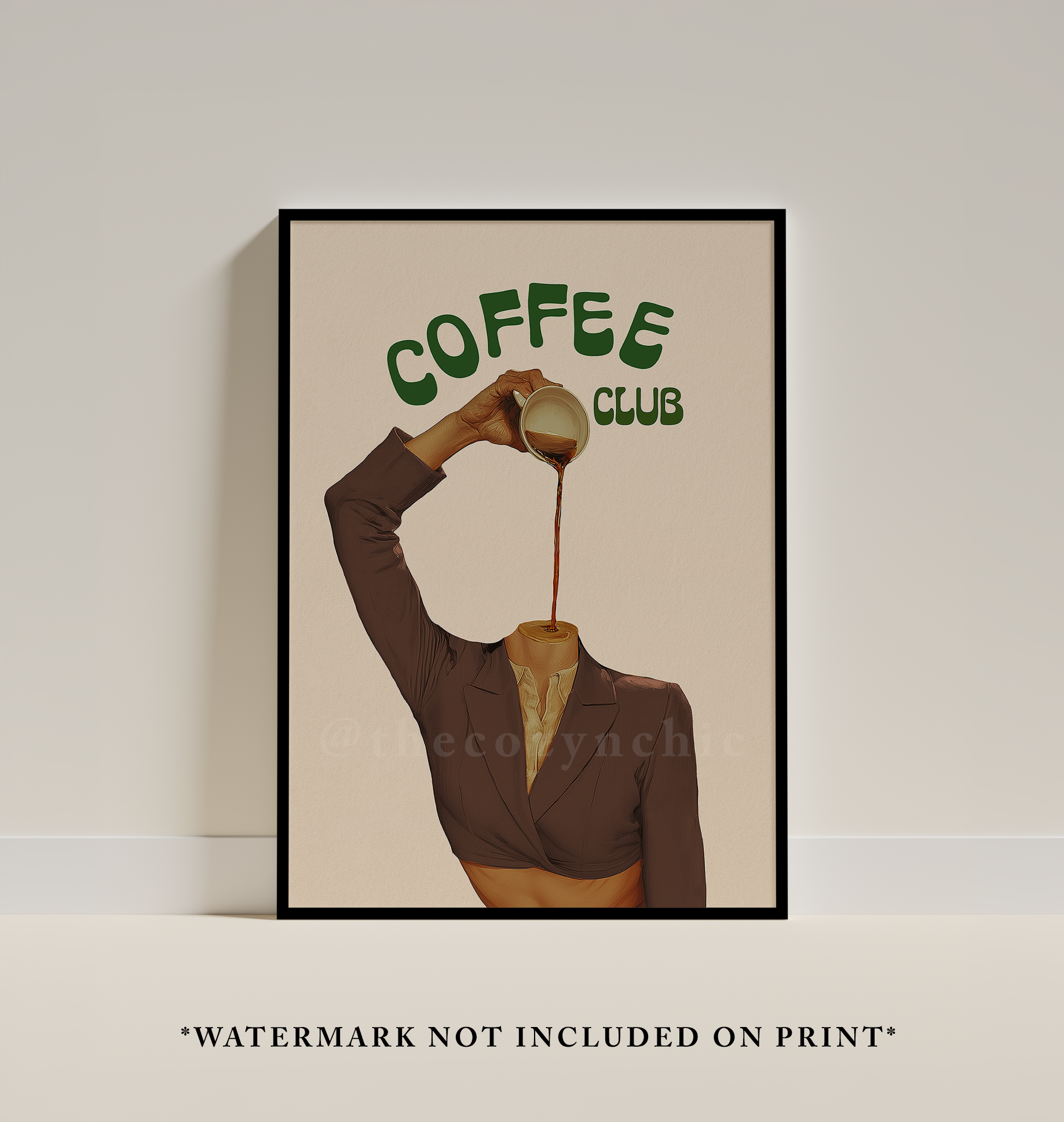 Coffee Club Poster: Retro Espresso Kitchen Print