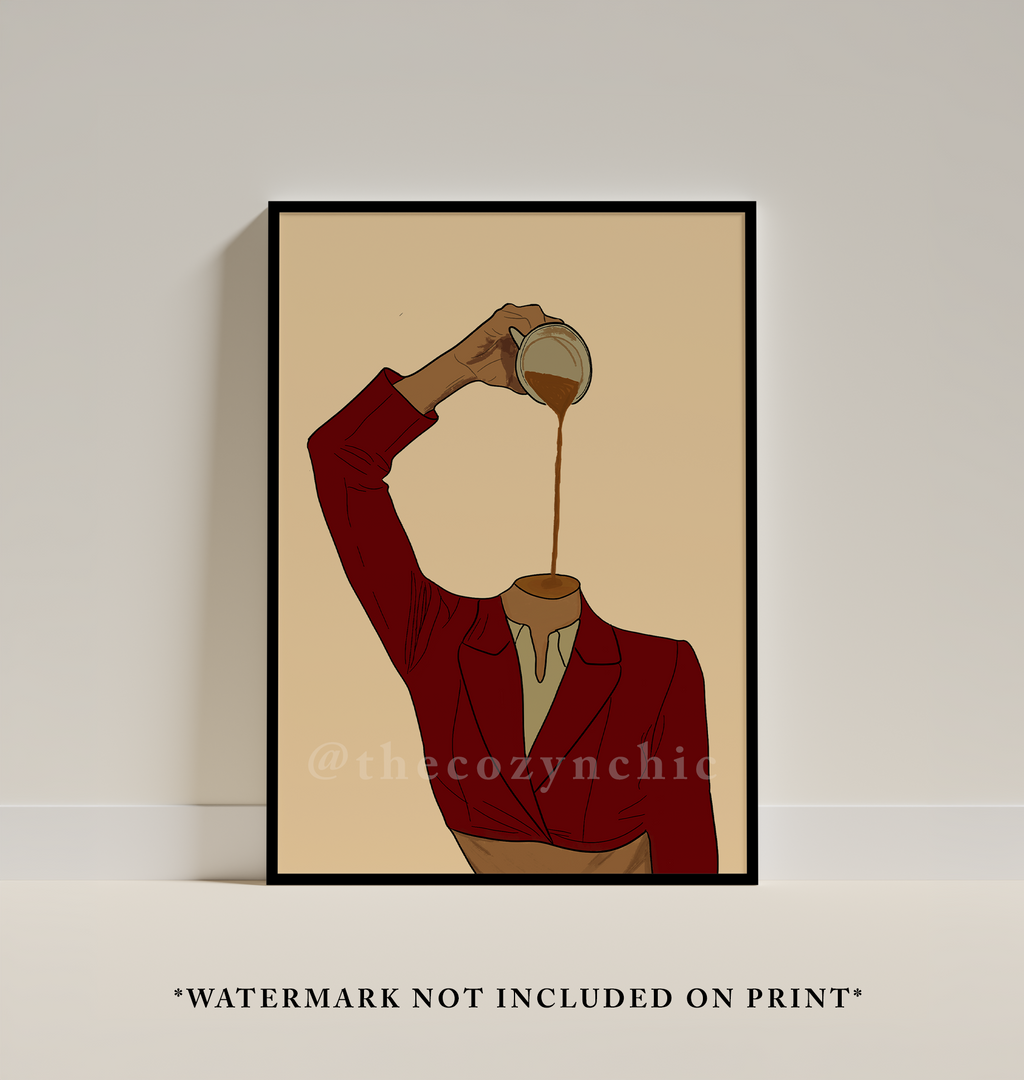 Coffee Woman Print