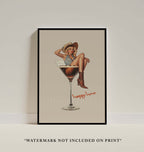 Espresso Martini Art Print: Vintage Bar Cart Poster