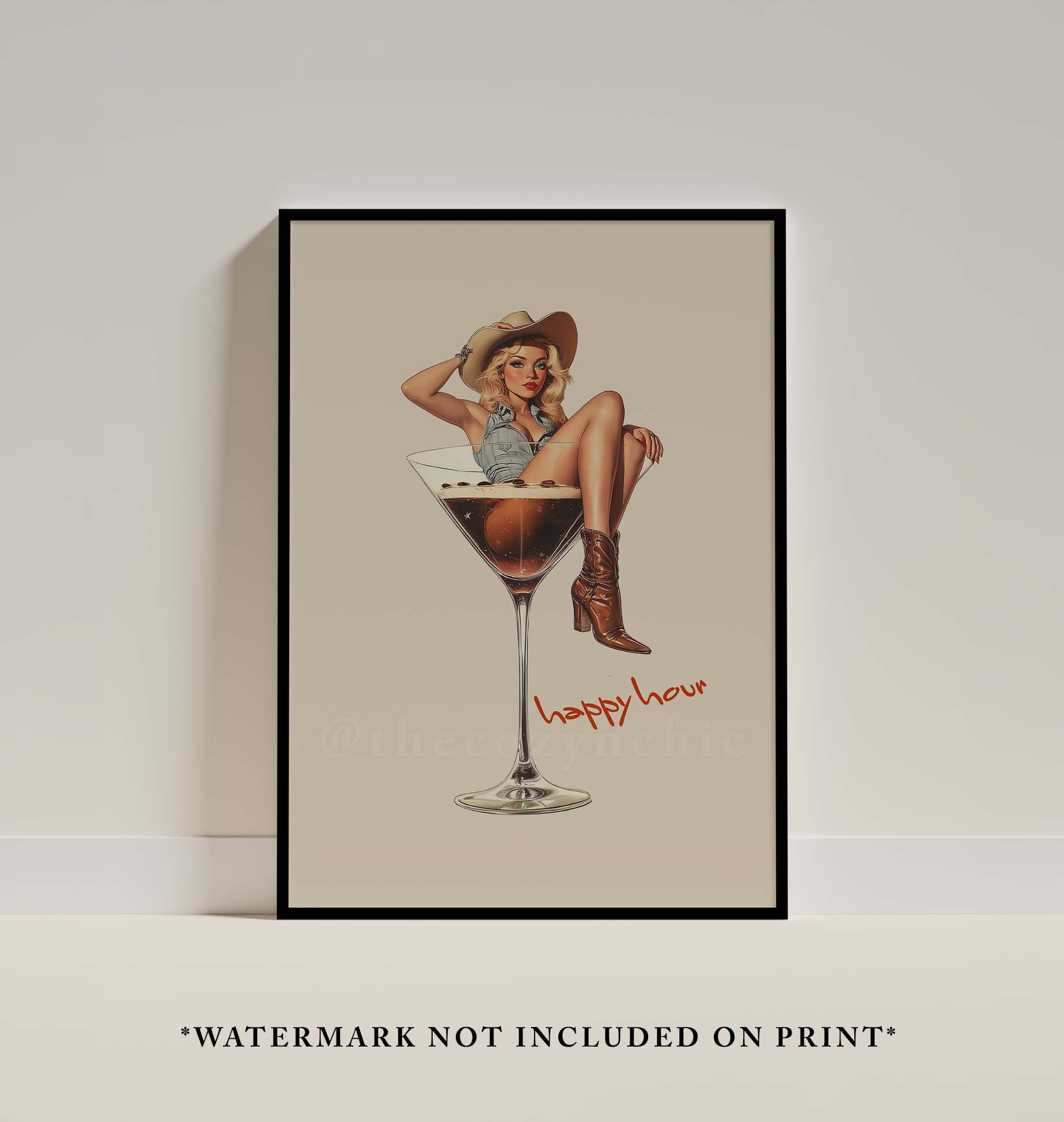 Espresso Martini Art Print: Vintage Bar Cart Poster