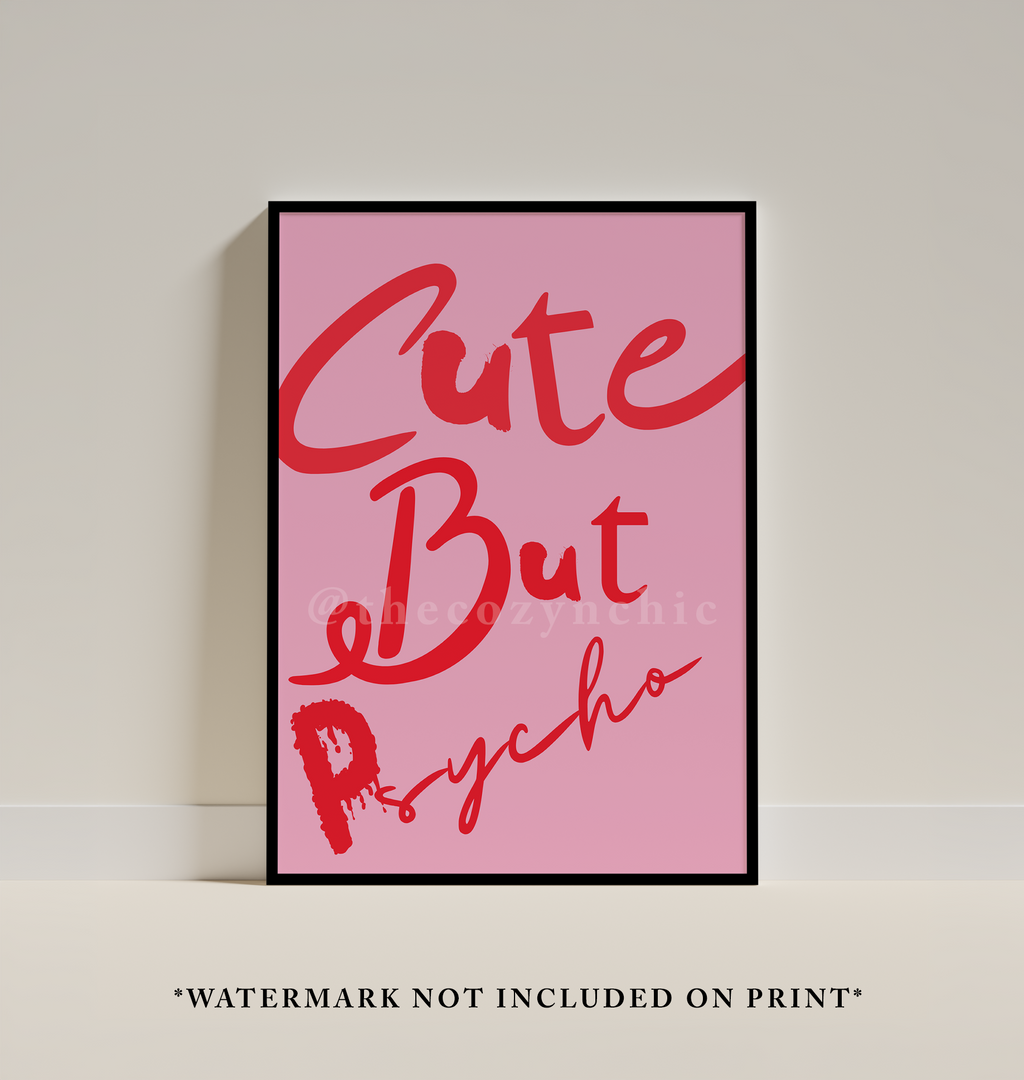 But Psycho Pink Print, Girly Dorm Decor