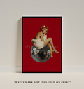 Retro Disco Ball Print: Vintage Bar Cart Wall Art