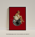 Retro Disco Ball Print: Vintage Bar Cart Wall Art