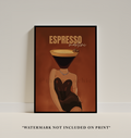 Espresso Martini Poster: Surreal Vintage Cocktail Wall Art