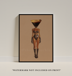 Espresso Martini Cocktail Art Print: Retro Bar Cart Decor