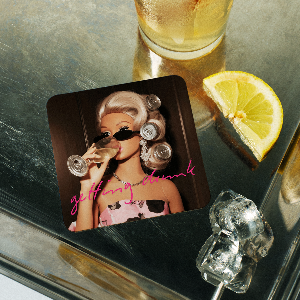 Barbie Getting Drunk Coaster