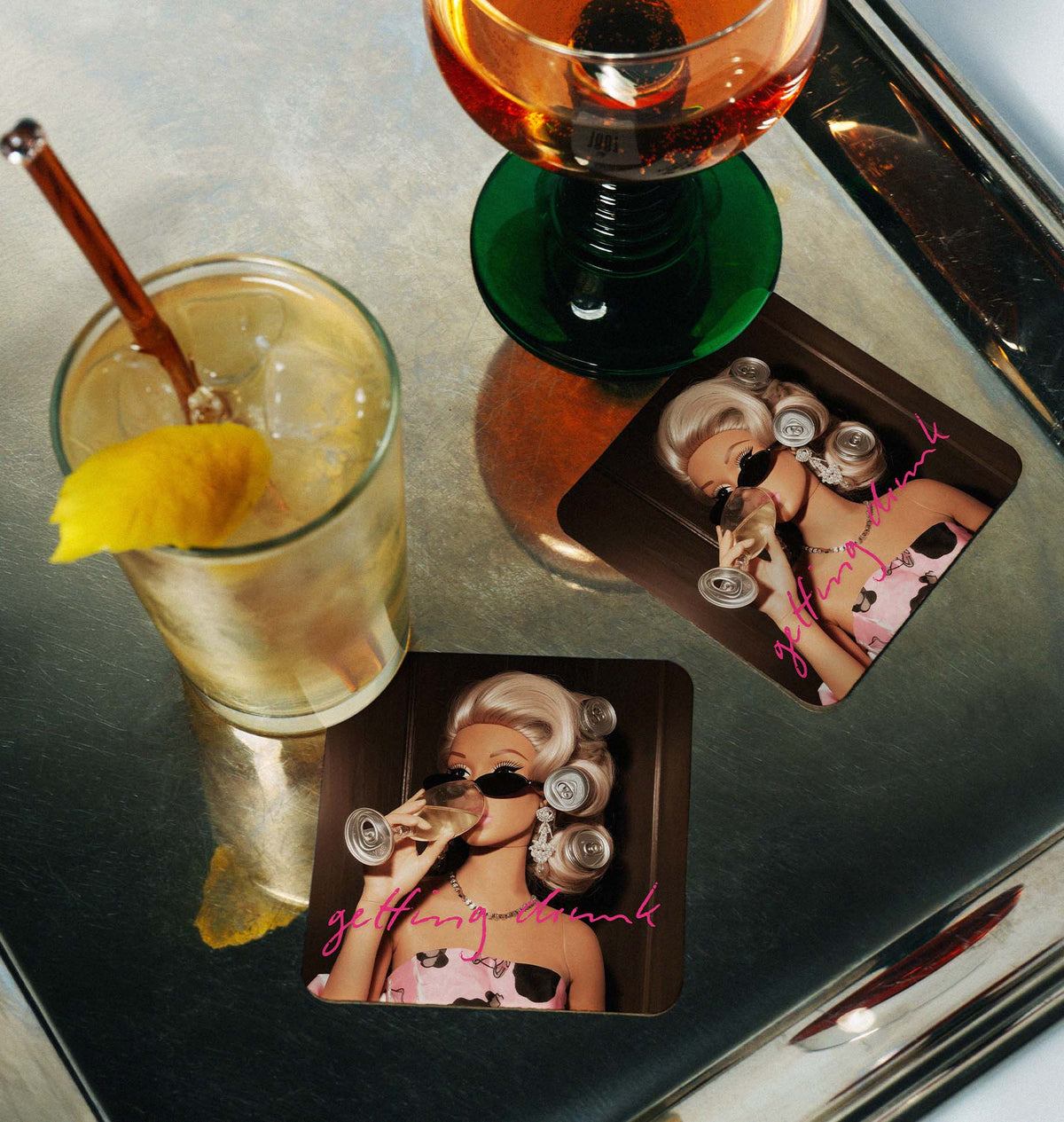 Barbie Getting Drunk Coaster