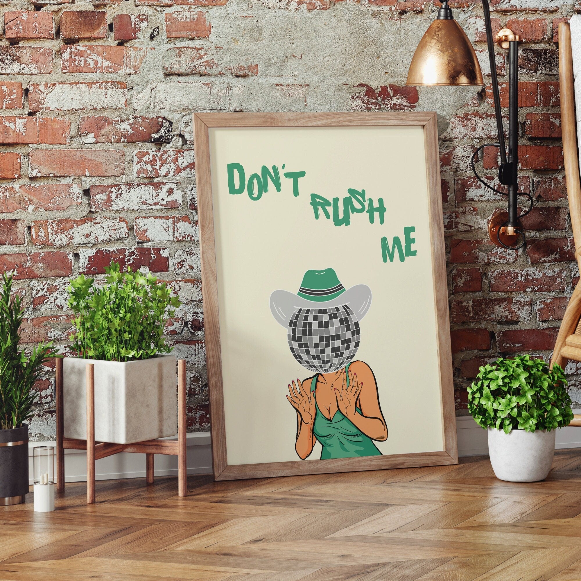 Disco Ball Cowgirl Art Print: Sage Green Dorm Decor image 9