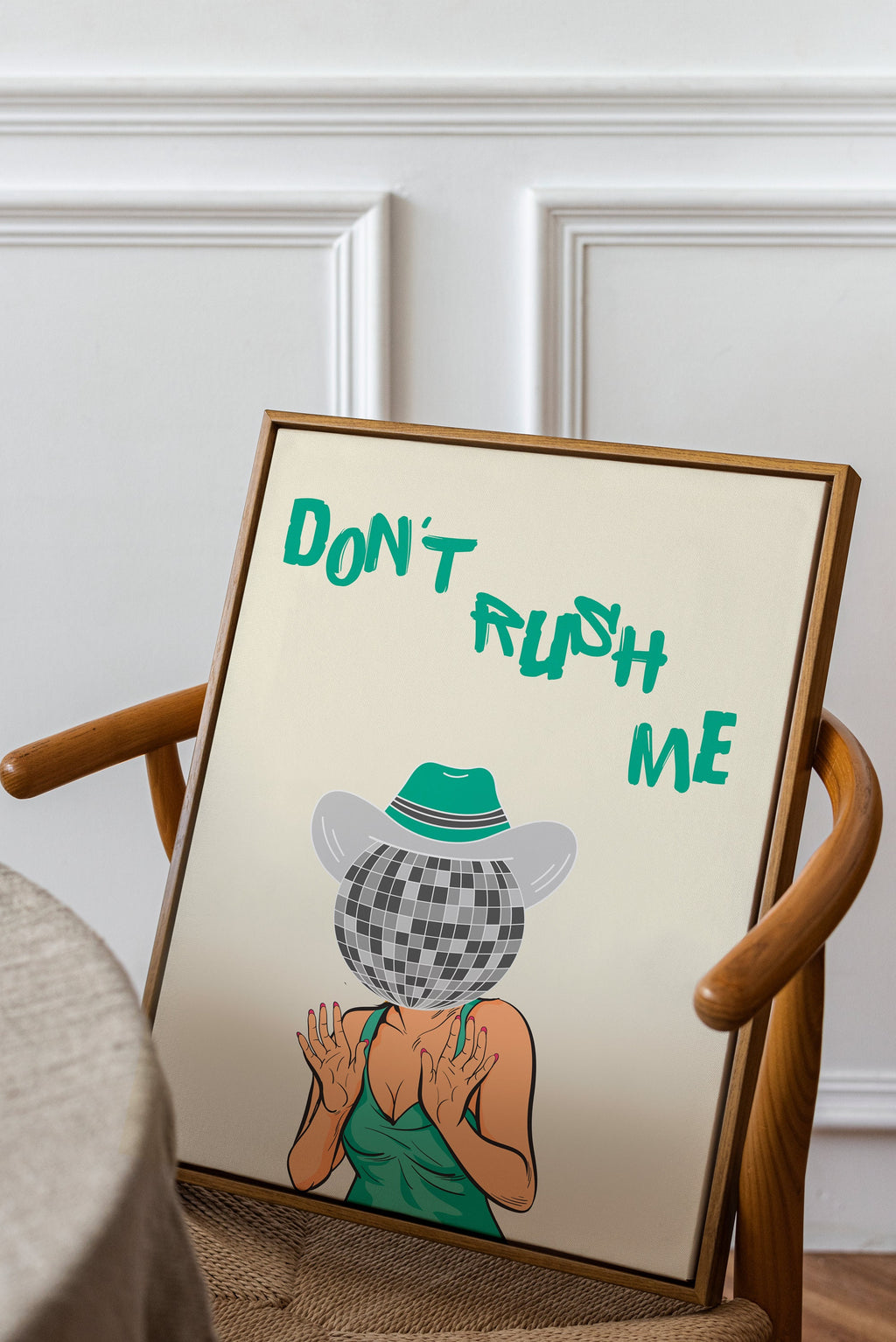 Disco Ball Cowgirl Art Print: Sage Green Dorm Decor image 5