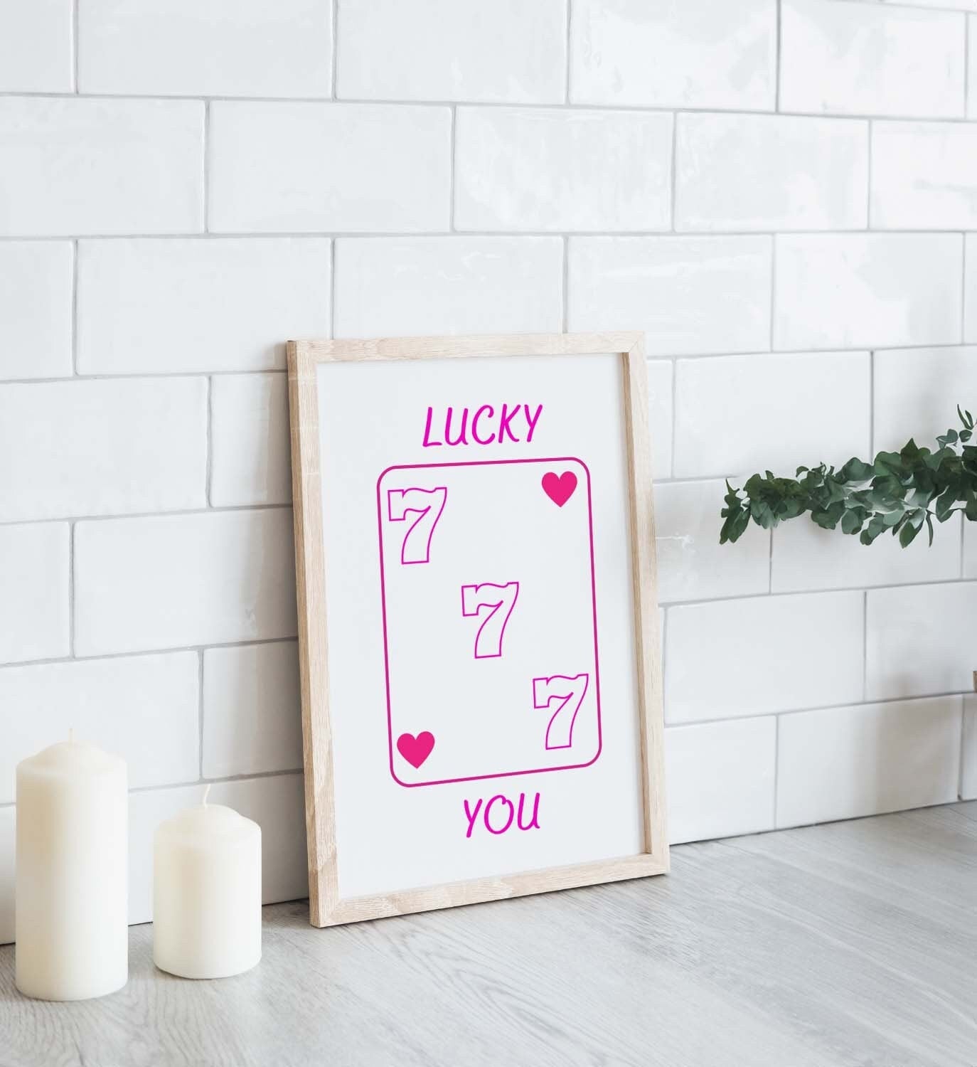 777 Angel Number Print: Lucky Playing Card Wall Art - 5x7