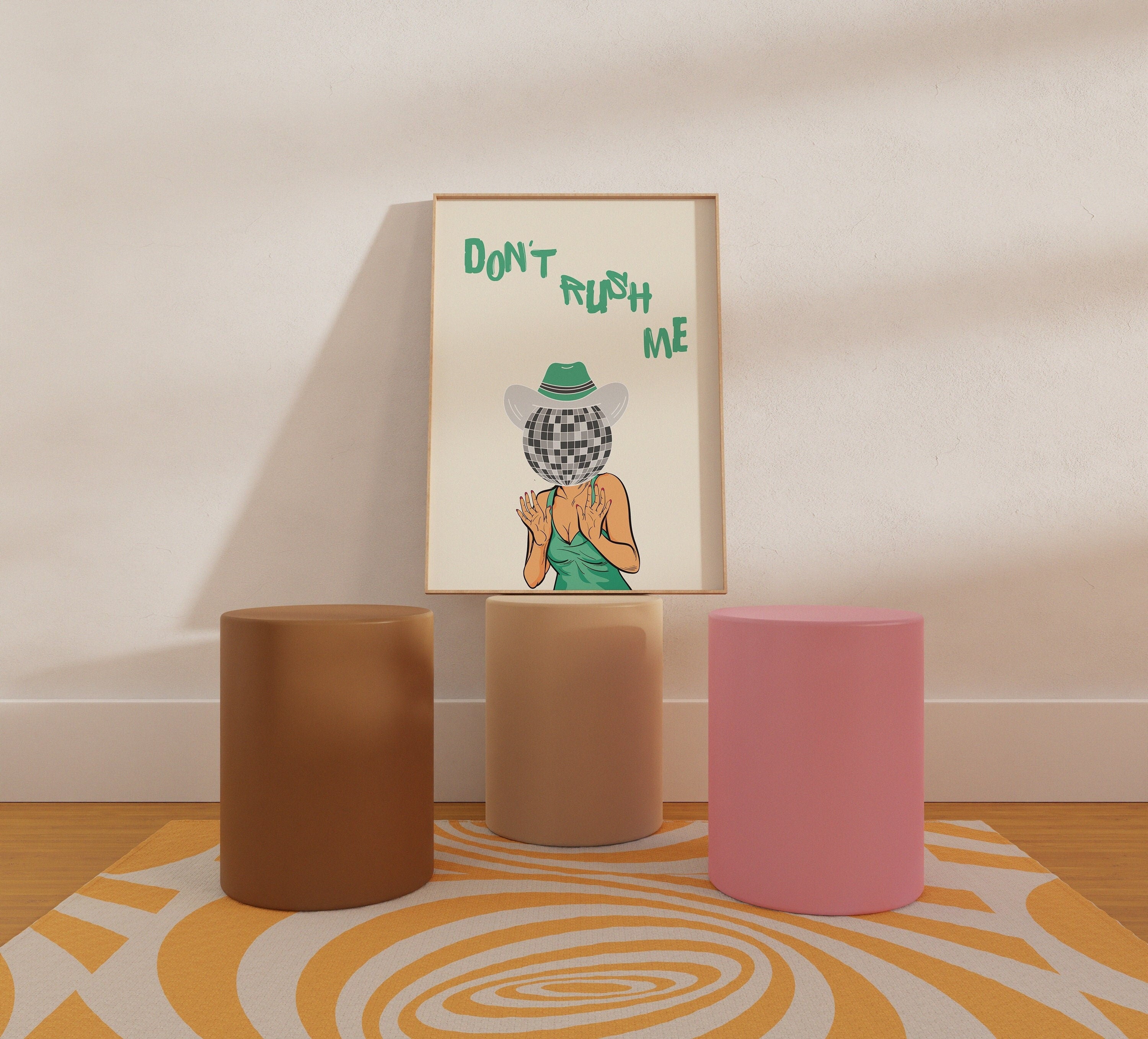 Disco Ball Cowgirl Art Print: Sage Green Dorm Decor image 6