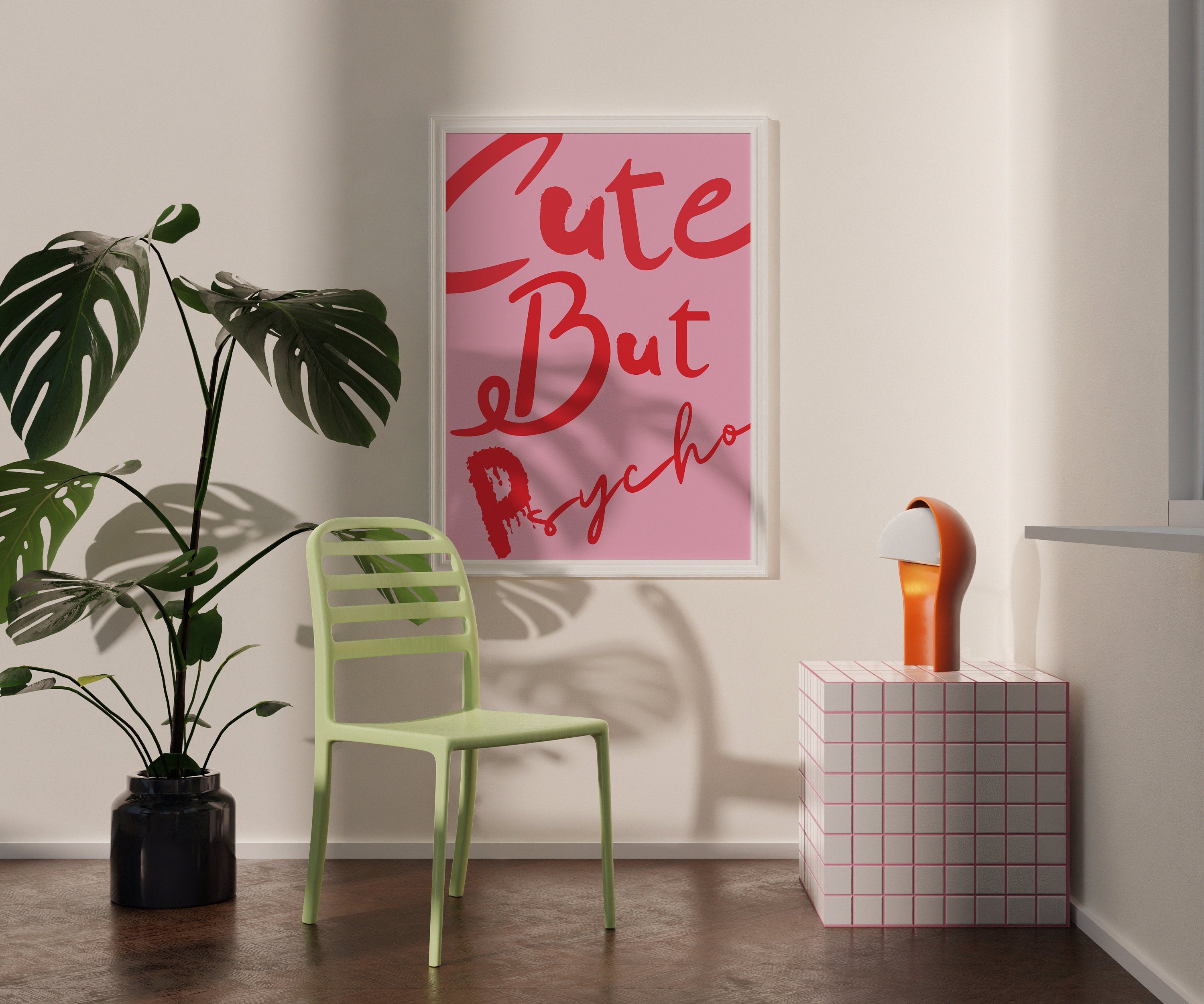 But Psycho Pink Print, Girly Dorm Decor image 5