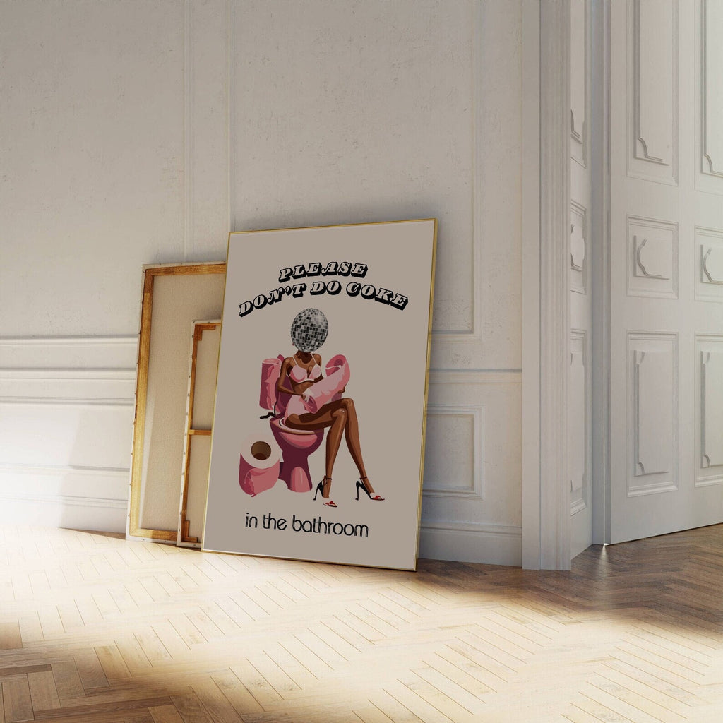Disco Bathroom Art Print: Girly Hot Pink Dorm Decor image 4