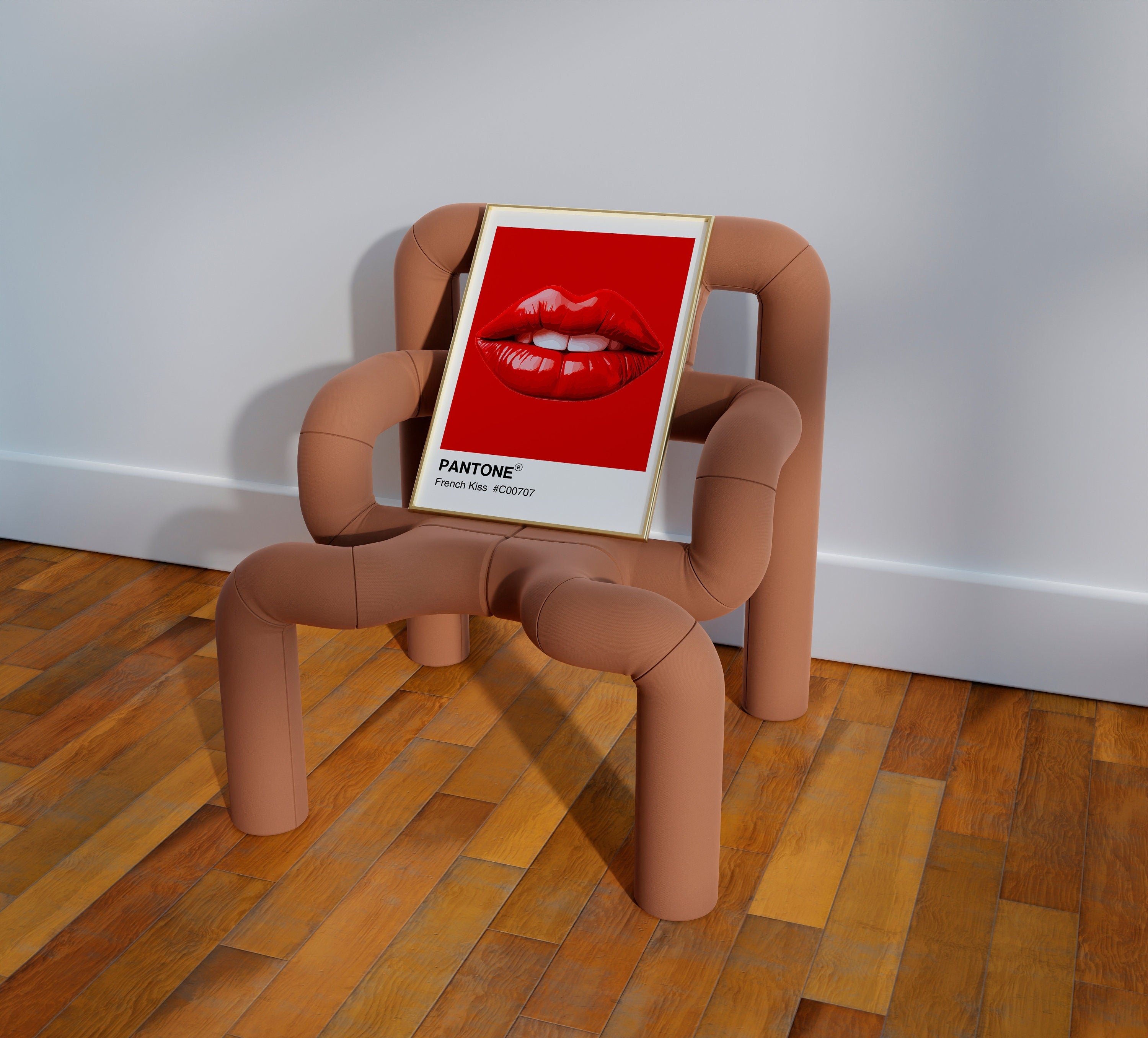 Red Lips Pantone Print: French Kiss Retro Wall Art image 5