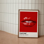 Red Lips Pantone Print: French Kiss Retro Wall Art image 6