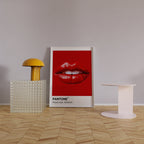 Red Lips Pantone Print: French Kiss Retro Wall Art - 5x7