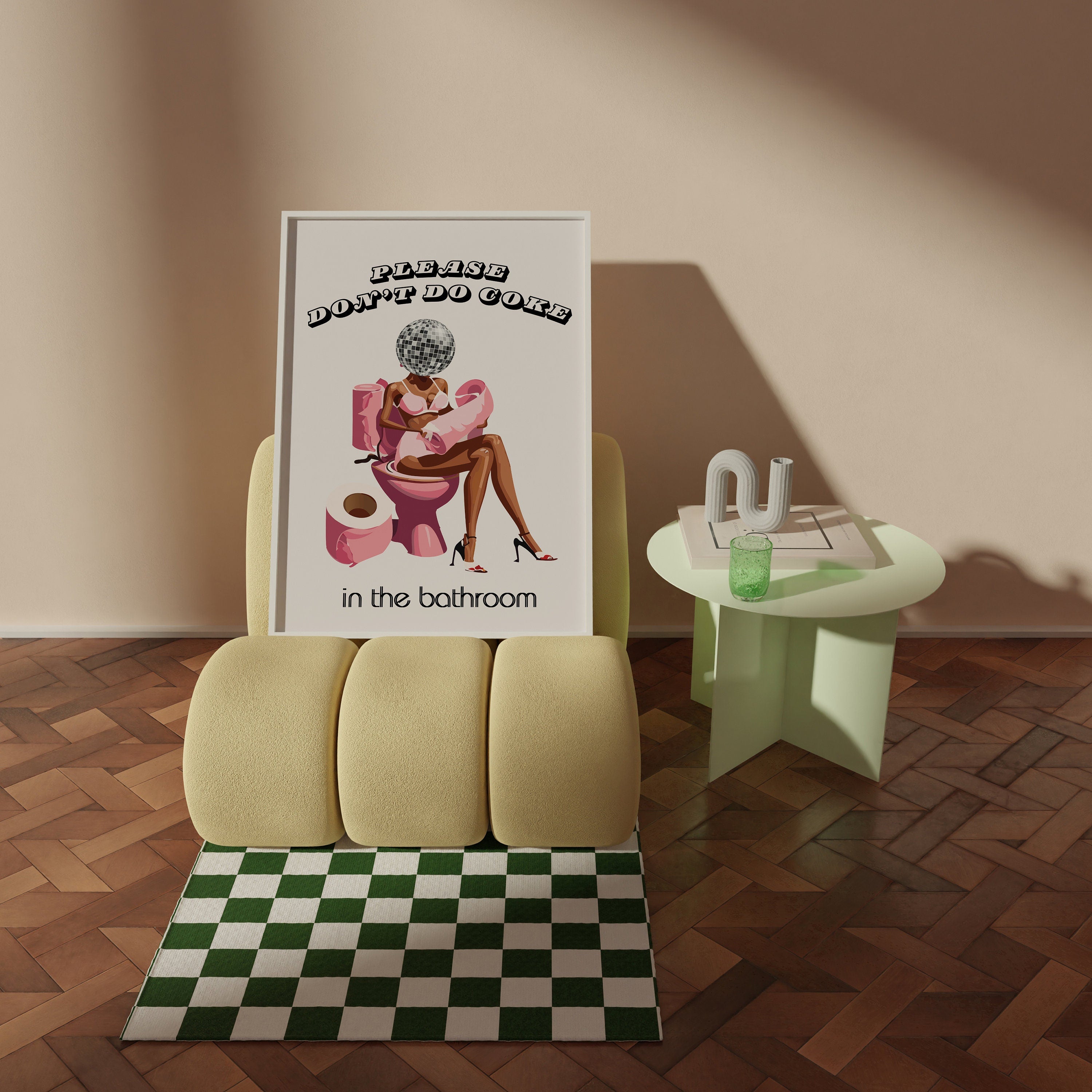 Disco Bathroom Art Print: Girly Hot Pink Dorm Decor image 7