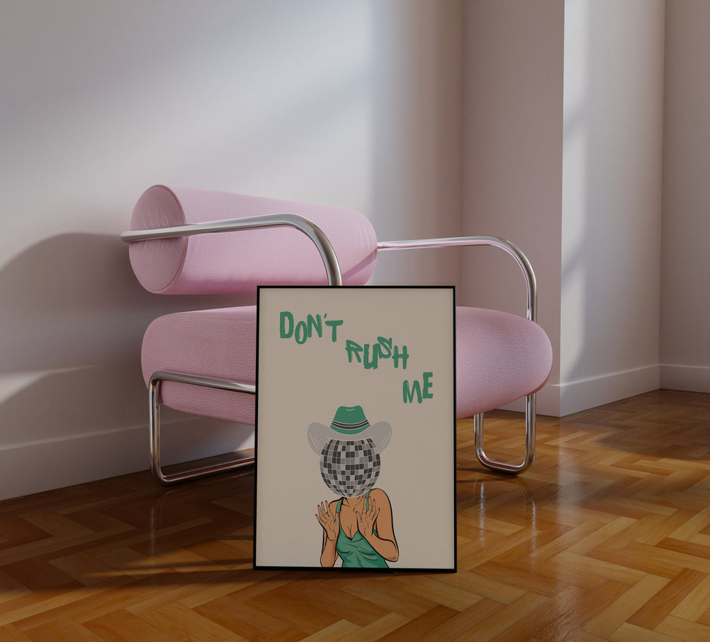 Disco Ball Cowgirl Art Print: Sage Green Dorm Decor image 3