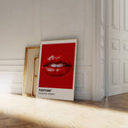 Red Lips Pantone Print: French Kiss Retro Wall Art image 8