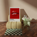 Red Lips Pantone Print: French Kiss Retro Wall Art image 3