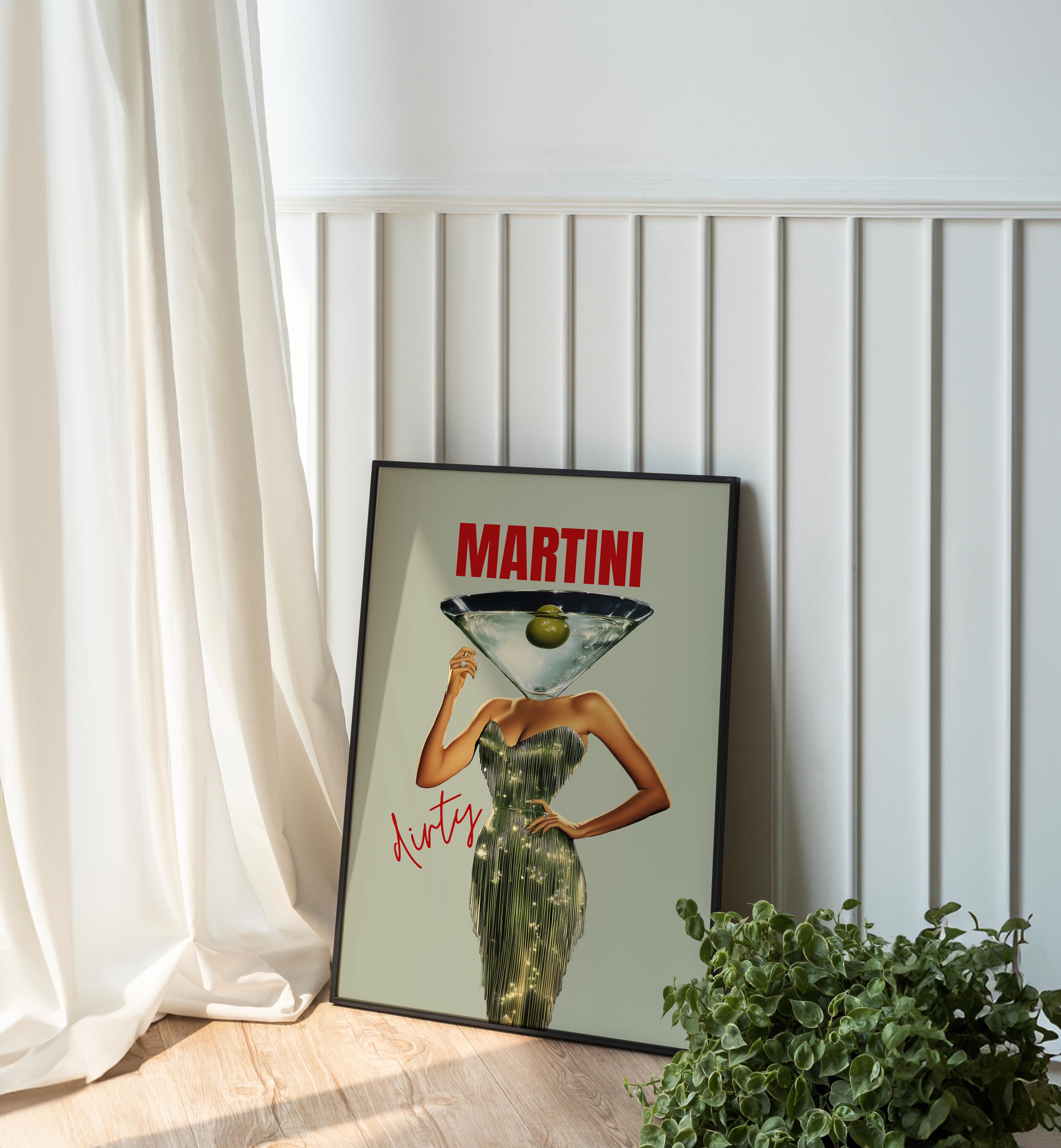 Vintage Cocktail Art Prints: Dirty Martini, Aperol Spritz, Cosmopolitan Bar Decor image 5