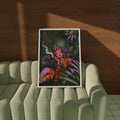 Surreal Vintage Cannabis Poster, Retro Futuristic Art Print - 5x7