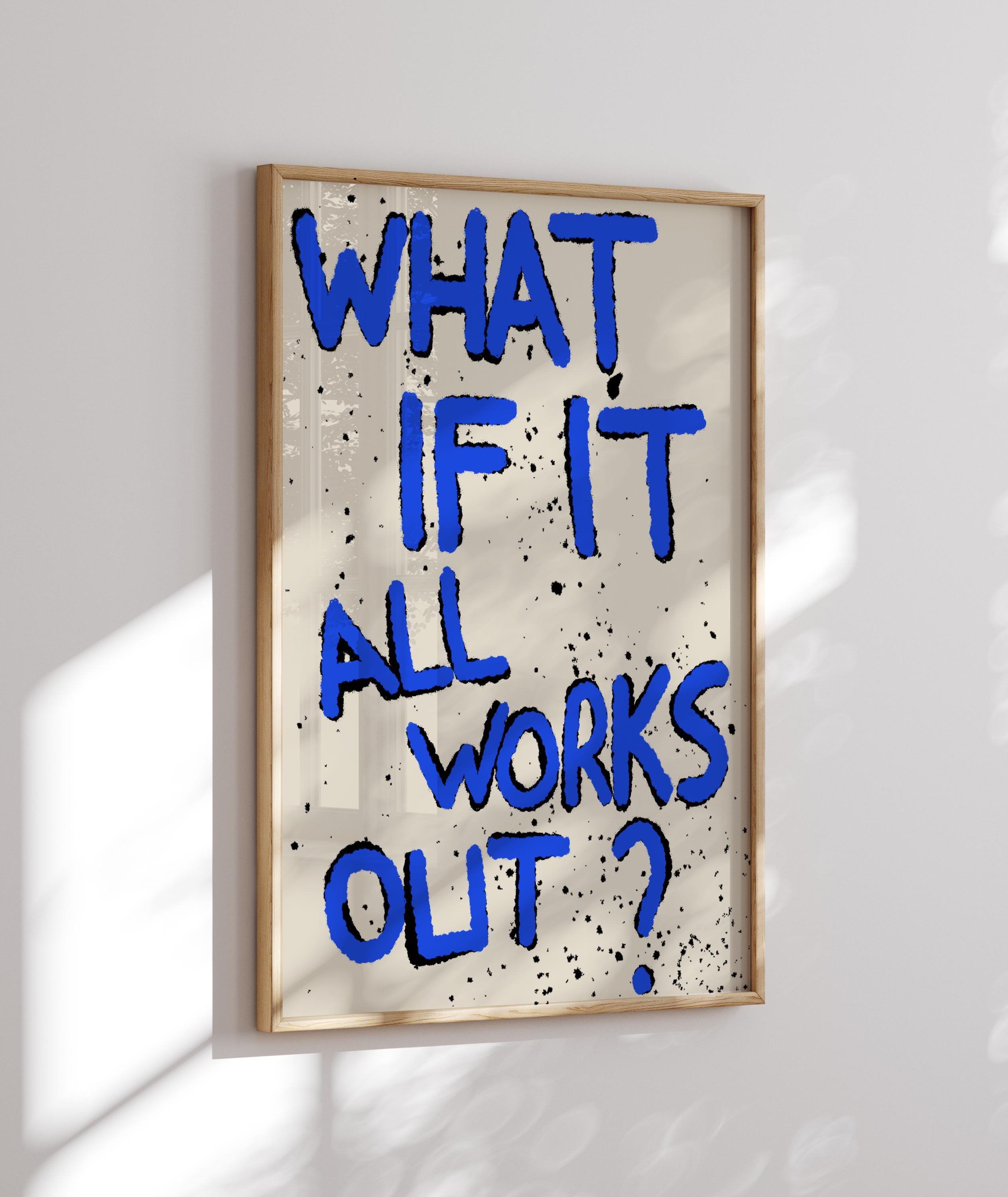 What If It All Works Out Print: Retro Typography Wall Art image 2