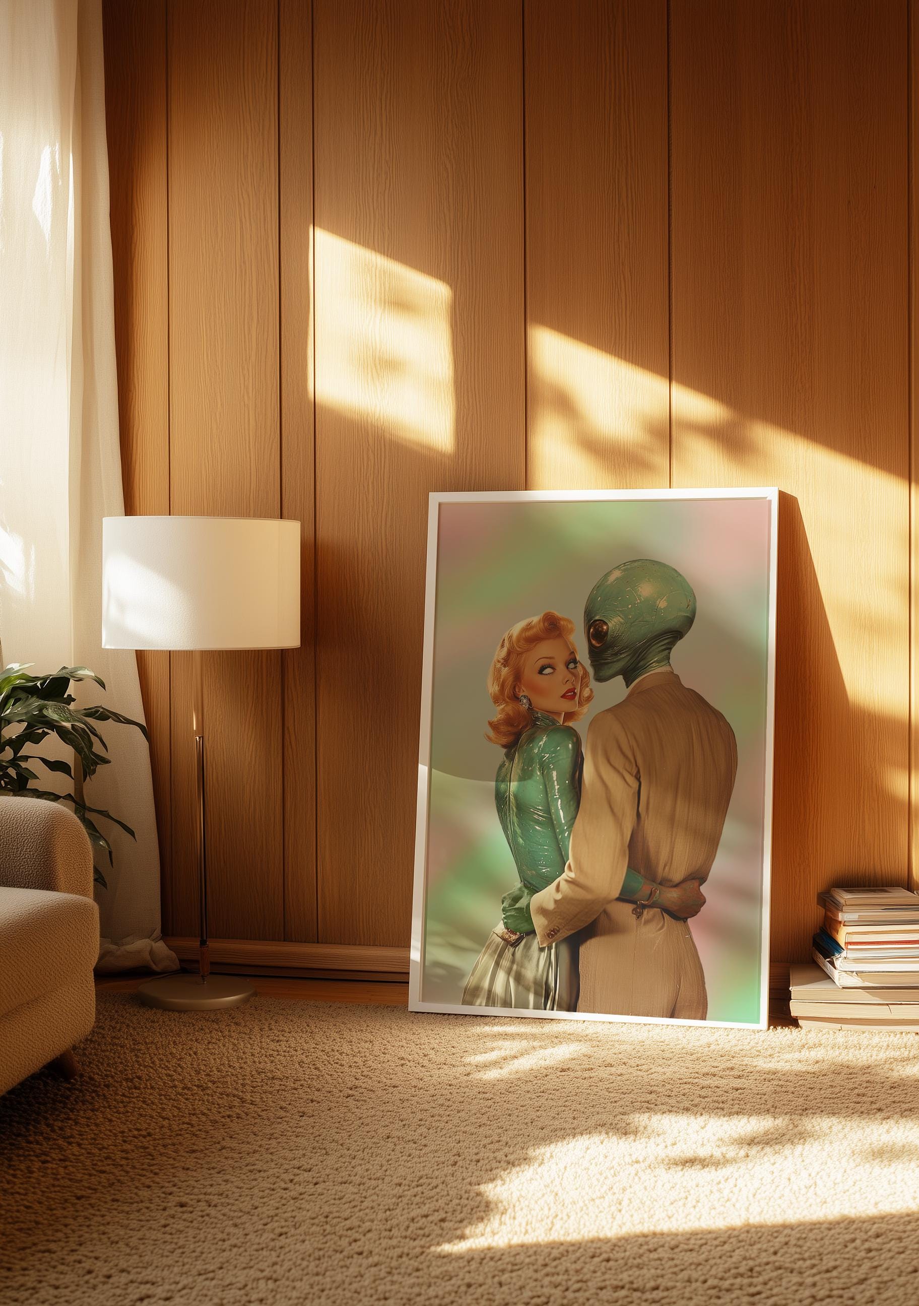 Retro Alien Abduction Art Print: Surreal Vintage Poster image 7