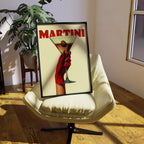 Retro Martini Cocktail Art Print: Red Glove Bar Cart Decor image 5