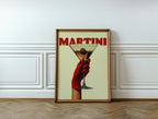 Retro Martini Cocktail Art Print: Red Glove Bar Cart Decor image 6