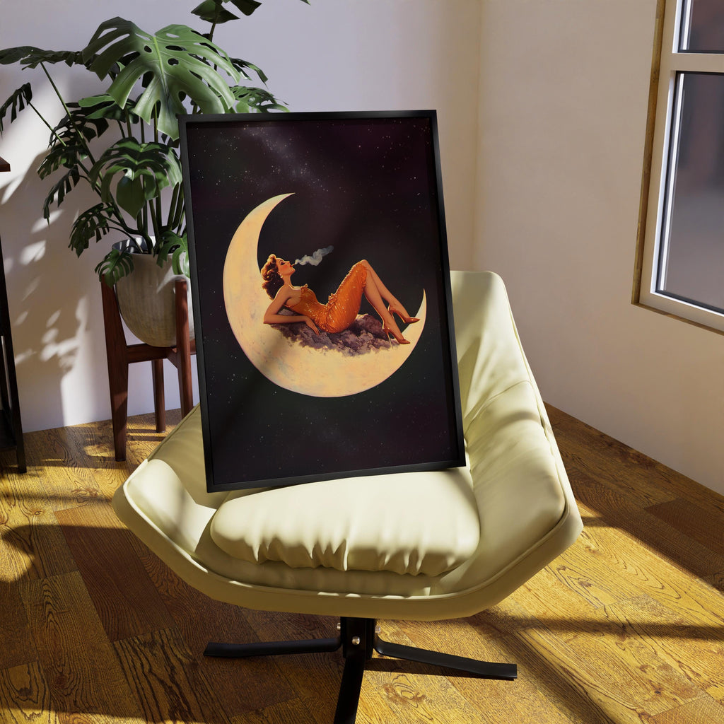 Retro Moon Art Print: Vintage Cosmic Surrealism image 5