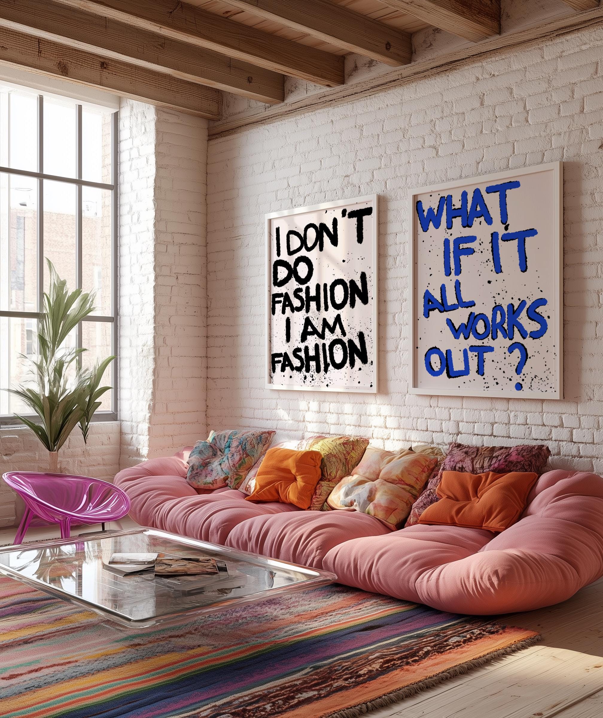 Retro Typography Print Set: Dopamine Decor, Trendy Wall Art image 2