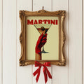 Retro Martini Cocktail Art Print: Red Glove Bar Cart Decor - 5x7