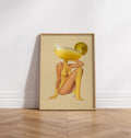 Retro Cocktail Wall Art: Margarita Bar Cart Decor - 5x7