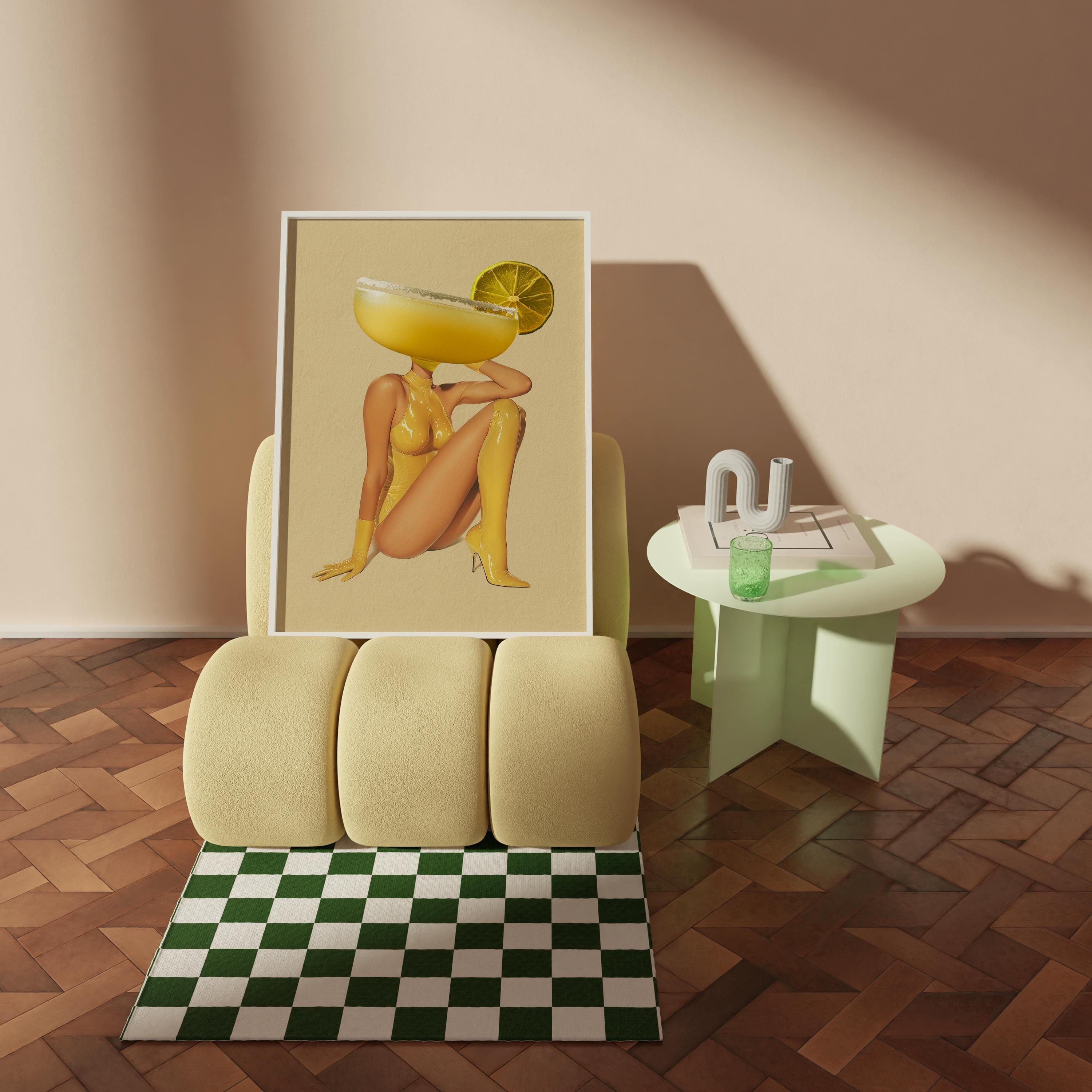 Retro Cocktail Wall Art: Margarita Bar Cart Decor image 5