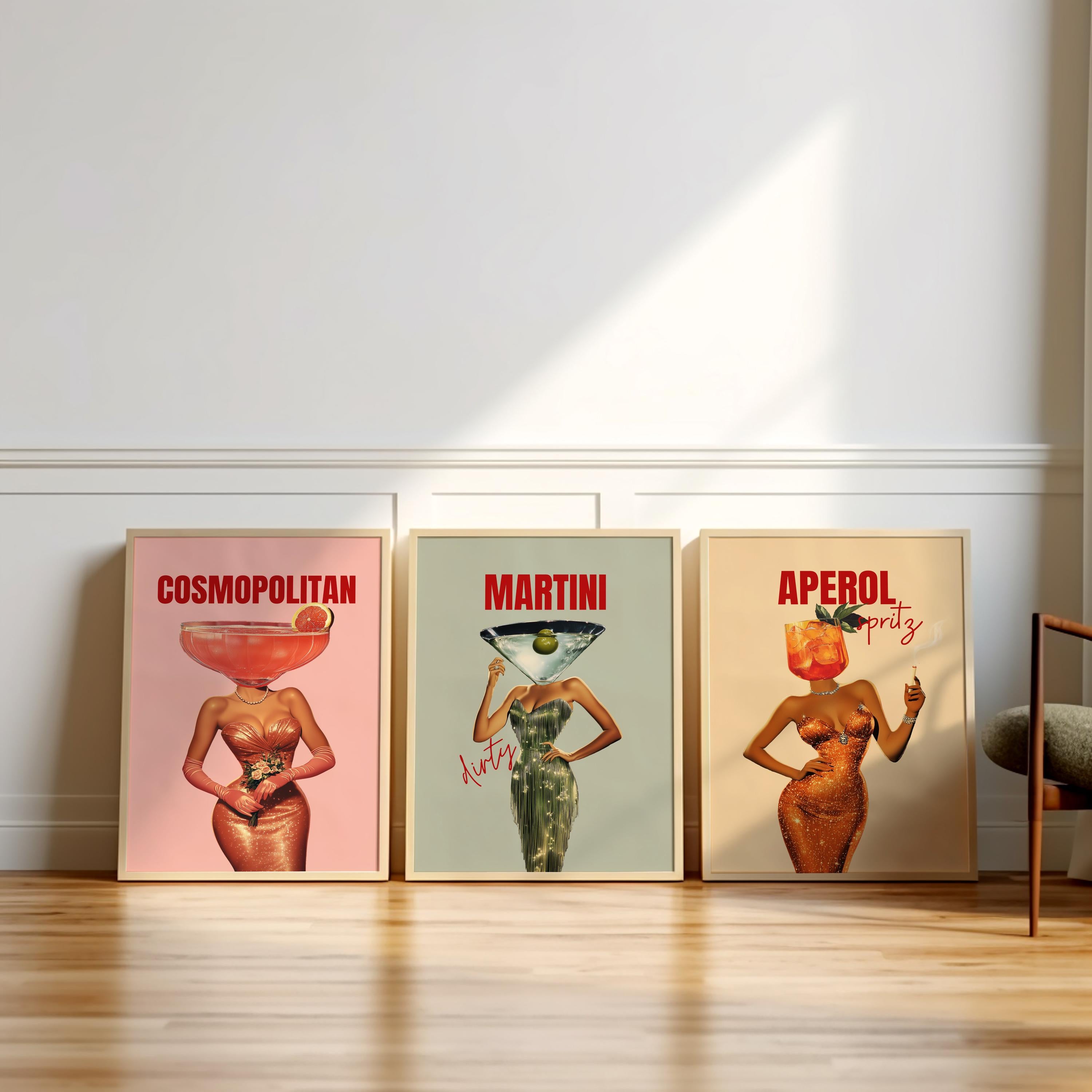 Cocktail Art Prints & Stickers: Martini, Espresso Martini, Retro Bar Decor image 8 - Design 24