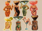 Cocktail Art Stickers, Junk Journal Supplies, Waterproof Funny Planner Stickers - Default Title