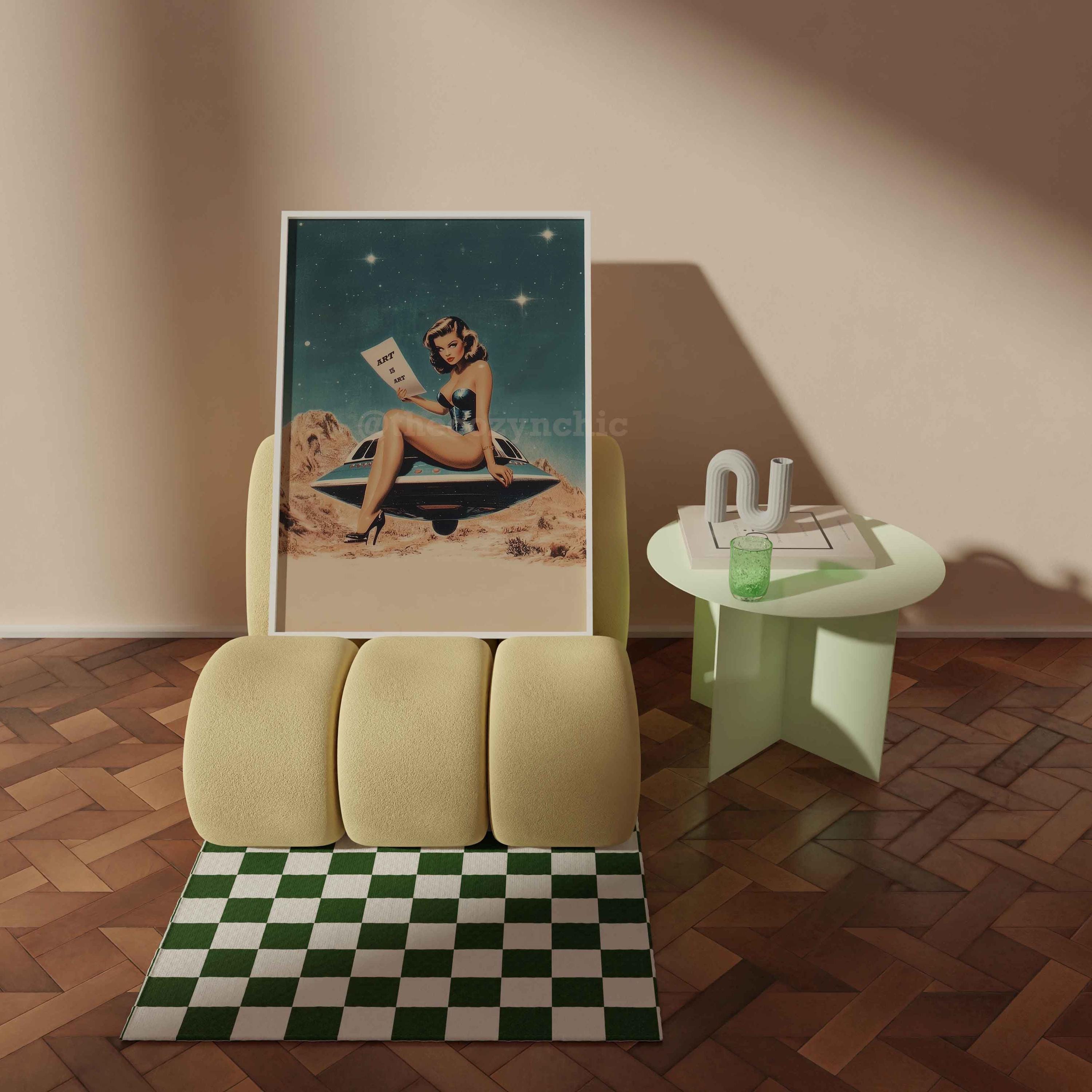 Psychedelic UFO Poster: Retro Alien Abduction Surreal Art Print image 4