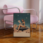 Psychedelic UFO Poster: Retro Alien Abduction Surreal Art Print - 5x7