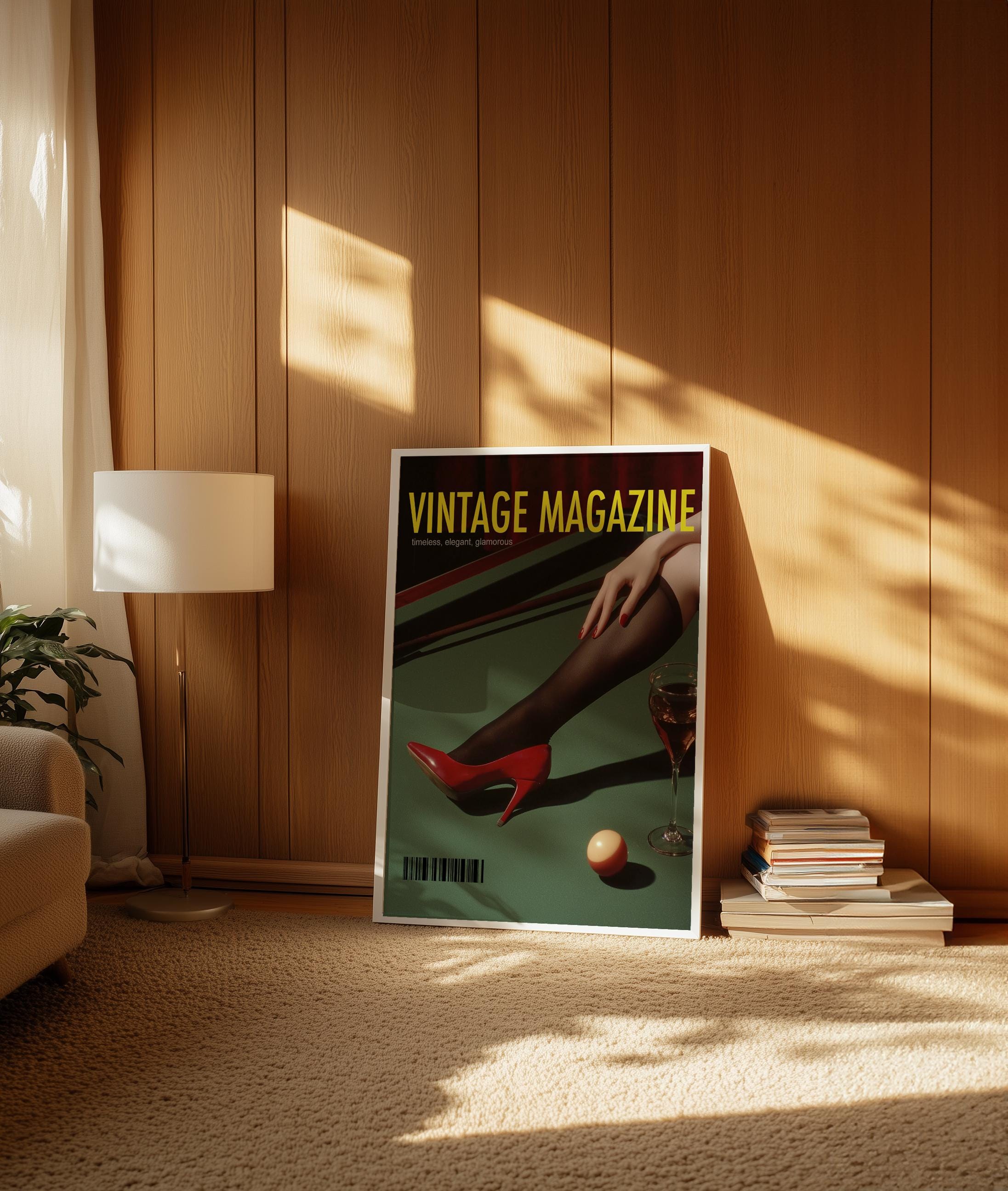 Vintage Magazine Billiard Poster, Retro Wall Art image 4