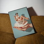 Coffee Club Poster, Retro Espresso Bar Cart, Coffee Club Art Print, Trendy Kitchen Decor, Coffee Lover Wall Art image 4