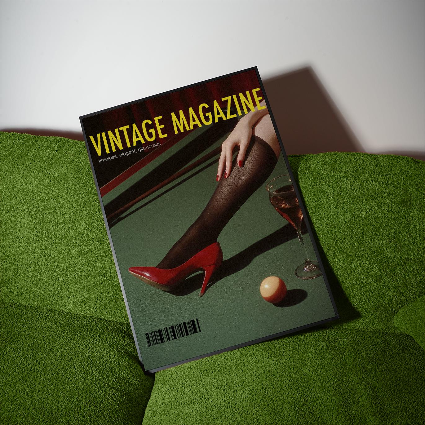 Vintage Magazine Billiard Poster, Retro Wall Art image 2