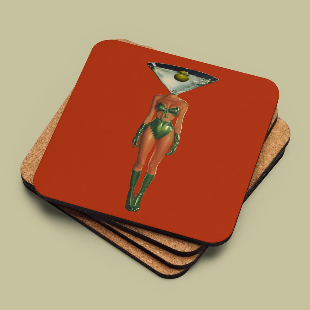 Funky Set of Cocktail Coasters, Trendy Bar Cart Decor, Dirty Martini Coasters, Espresso Martini Art image 4 - Design 18