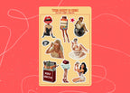 Surreal Art Vinyl Sticker Sheet, Vintage Retro Laptop Stickers, Kindle Sticker (4x6 in) image 4 - Design 05
