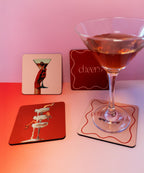 Funky Cocktail Coasters, Trendy Bar Cart Decor, Home Decor Art, Set of 4 image 4 - Design 07