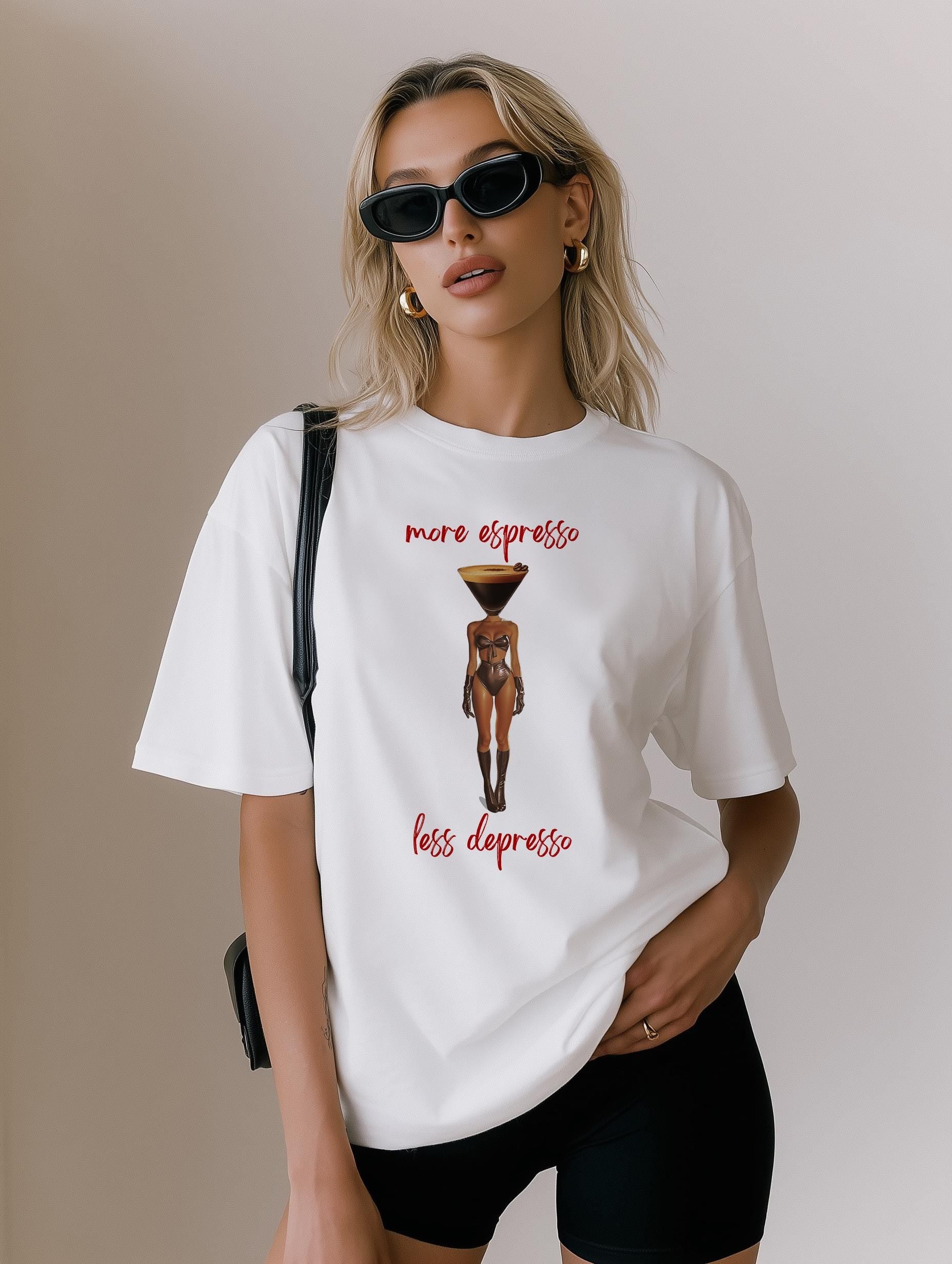 Espresso Martini T-Shirt, More Espresso Less Depresso Graphic Tee